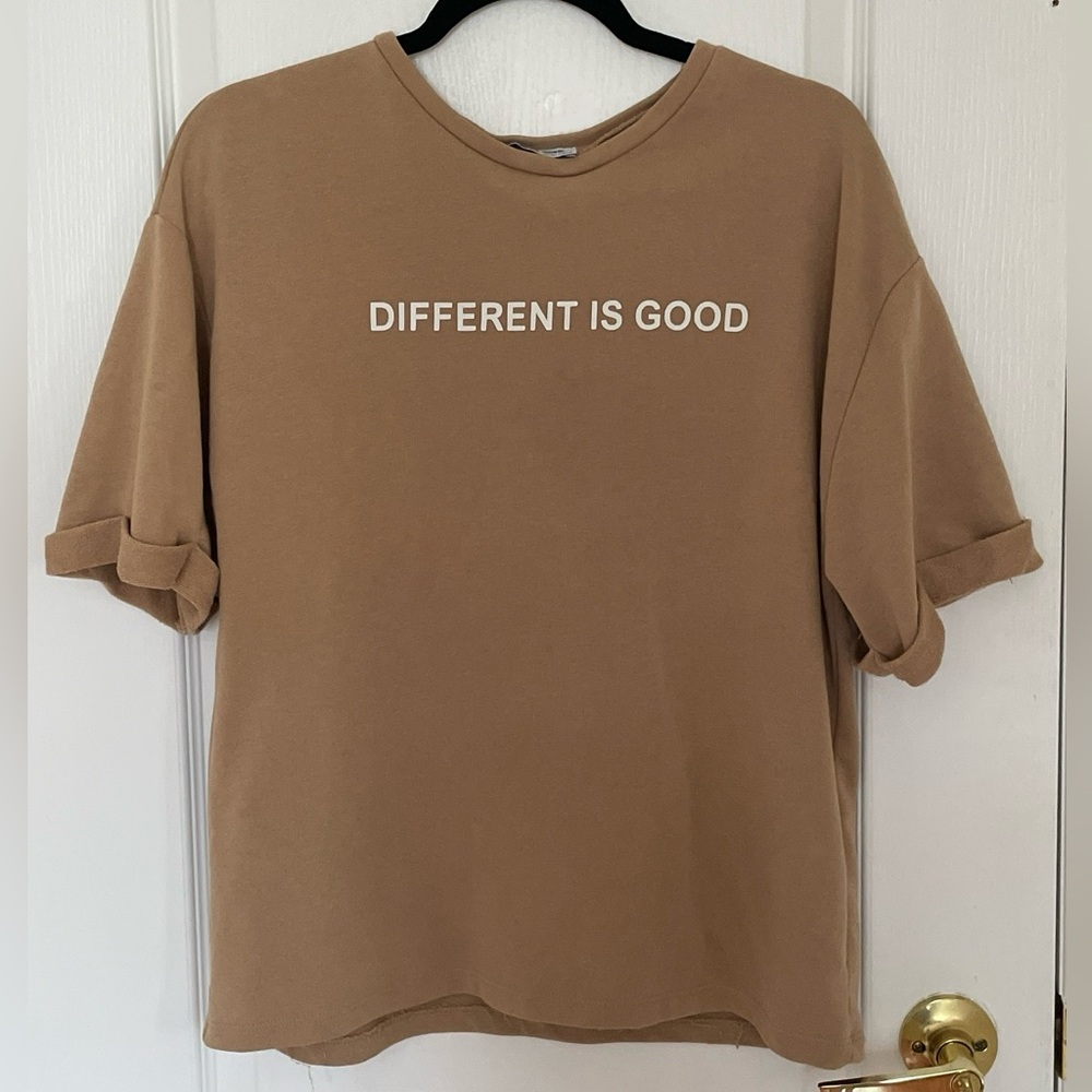 Zara Tan Mid Sleeve Shirt